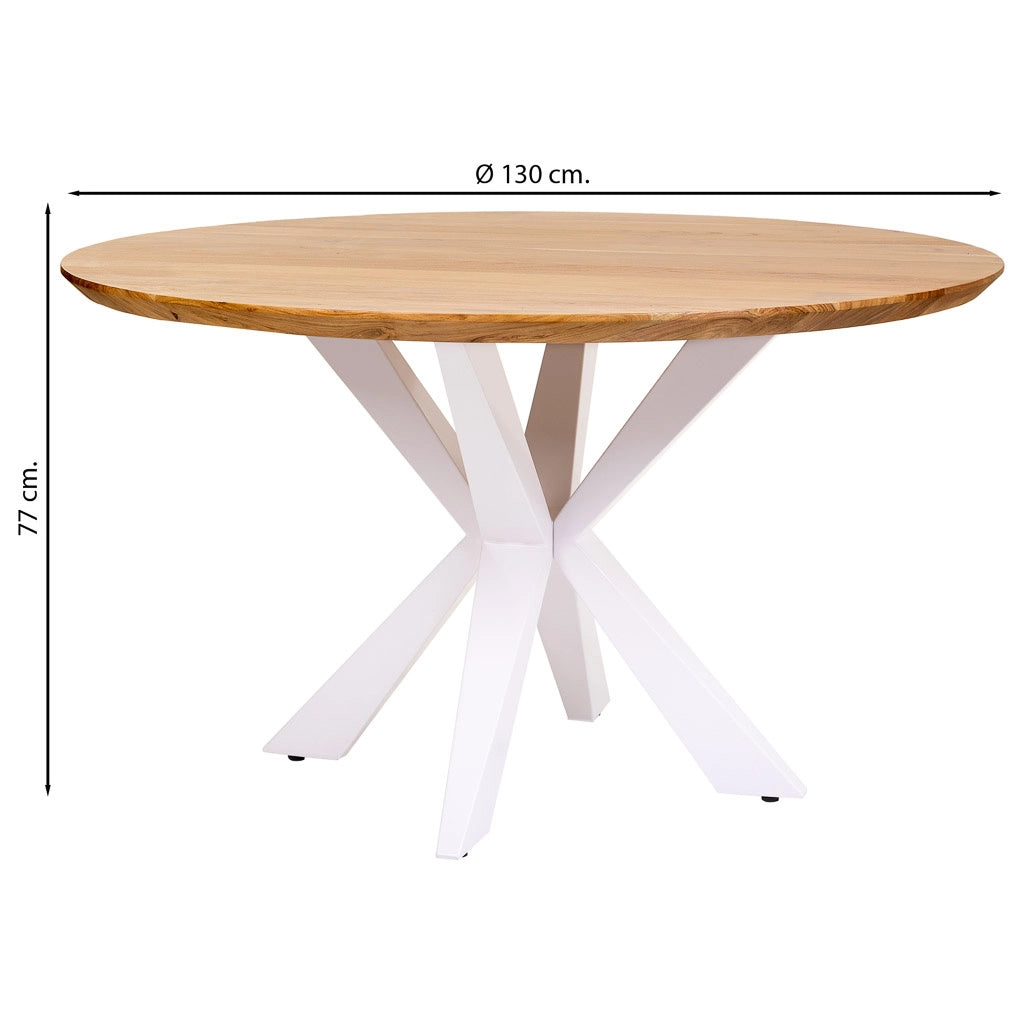 Tavolo da pranzo Swiss Edge gamba a ragno svizzera in legno D130x77