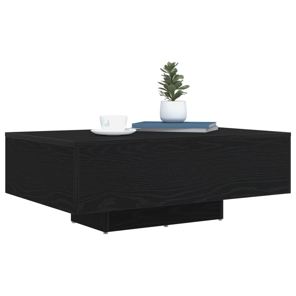 Tavolino da caffÃ¨  con luci LED Rovere Nero 85x55x31 cm