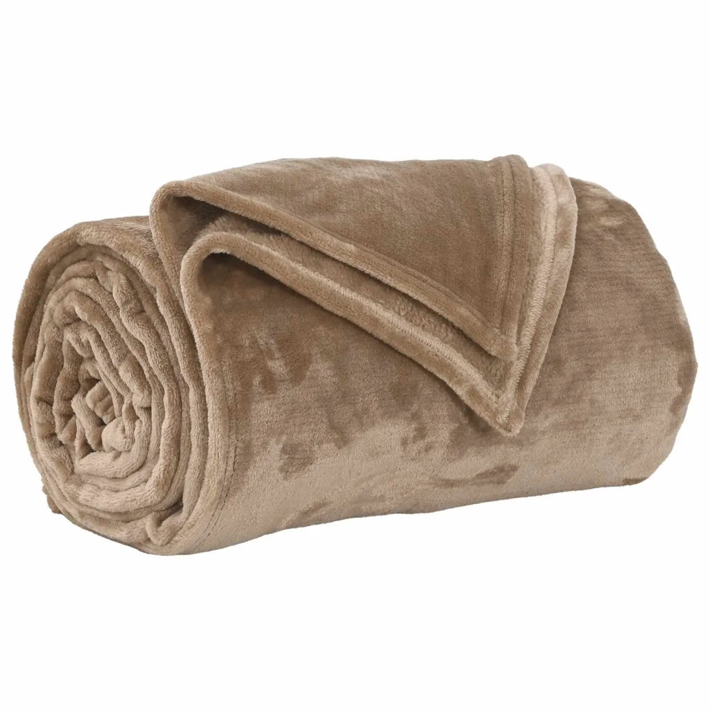 Coperte da Pile 6 pz Cammello 240 x 270 cm Panno