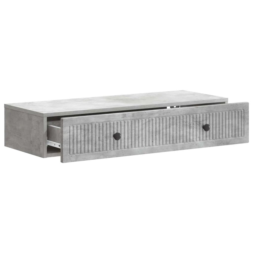 Tavolino da Parete Laterale Grigio Cemento 87,5 x 34,5 x 17 cm 897988