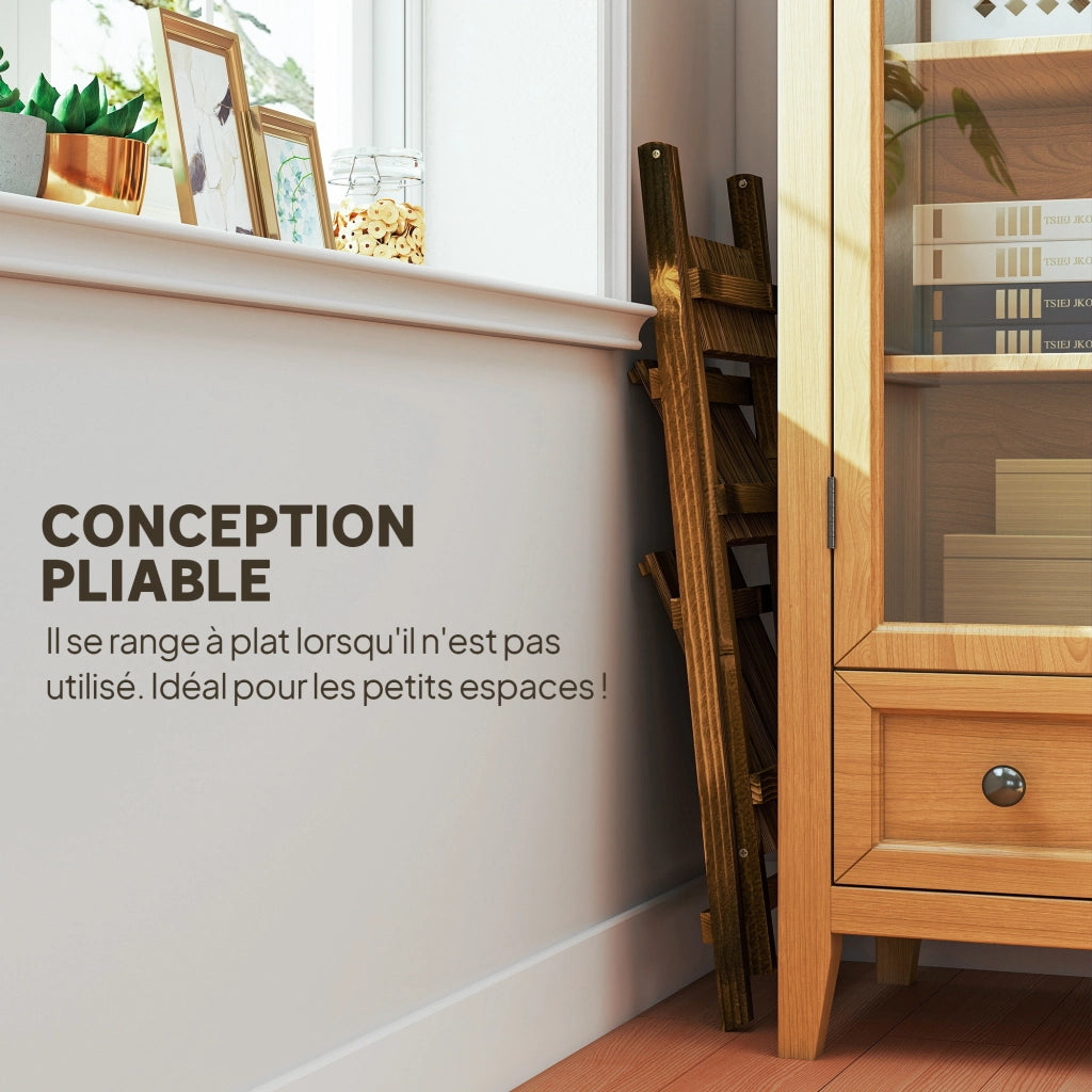 Libreria a 3 livelli per piante ¨C zephmum ¨C Legno di pino 40x37x93 cm