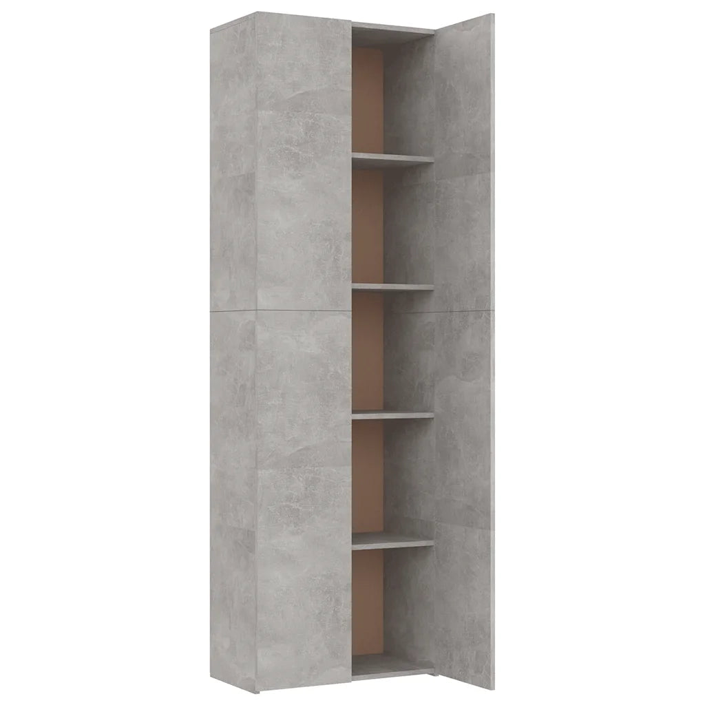 Armadio da Ufficio Grigio Cemento 60x32x190cm Legno Multistrato