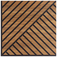 Set 10 Pannelli Decorativi Fonoassorbenti 58x58 cm in MDF Decoro D Obliquo Doppio Noce Asia