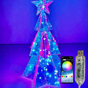 Figura luminosa Albero di Natale 3D 30 Led per decorazioni natalizie USB luci bluetooth gestite APP