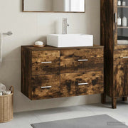 Set di mobili per il bagno 2 pz Rovere Fumo 3403972