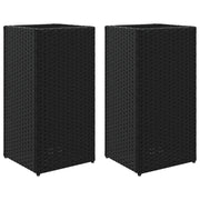 2 pz Fioriere | Cassetta per fiori | Vaso da Giardino Nere 30x30x60 cm in Polyrattan