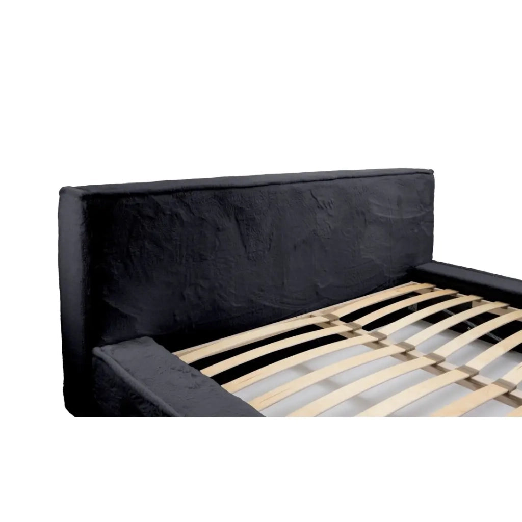 Letto contenitore ORLANE – Nero Ardesia polare – 140x200 cm – Rete sollevabile – Design di alta gamma