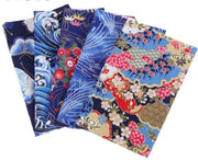 Set di Stoffe Giapponesi a Fiori - 5 Pezzi - 50 x 40 cm - Cotone/Poliester - Tela da Quilt - Per la Sartoria - Stoffa per Avvolgere con Furoshiki - Stoffa da Sartoria