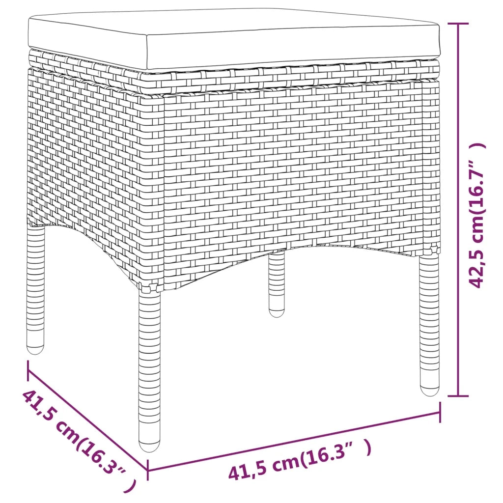 Set Divani da Giardino 5 pz in Polyrattan Grigio cod mxl 71416