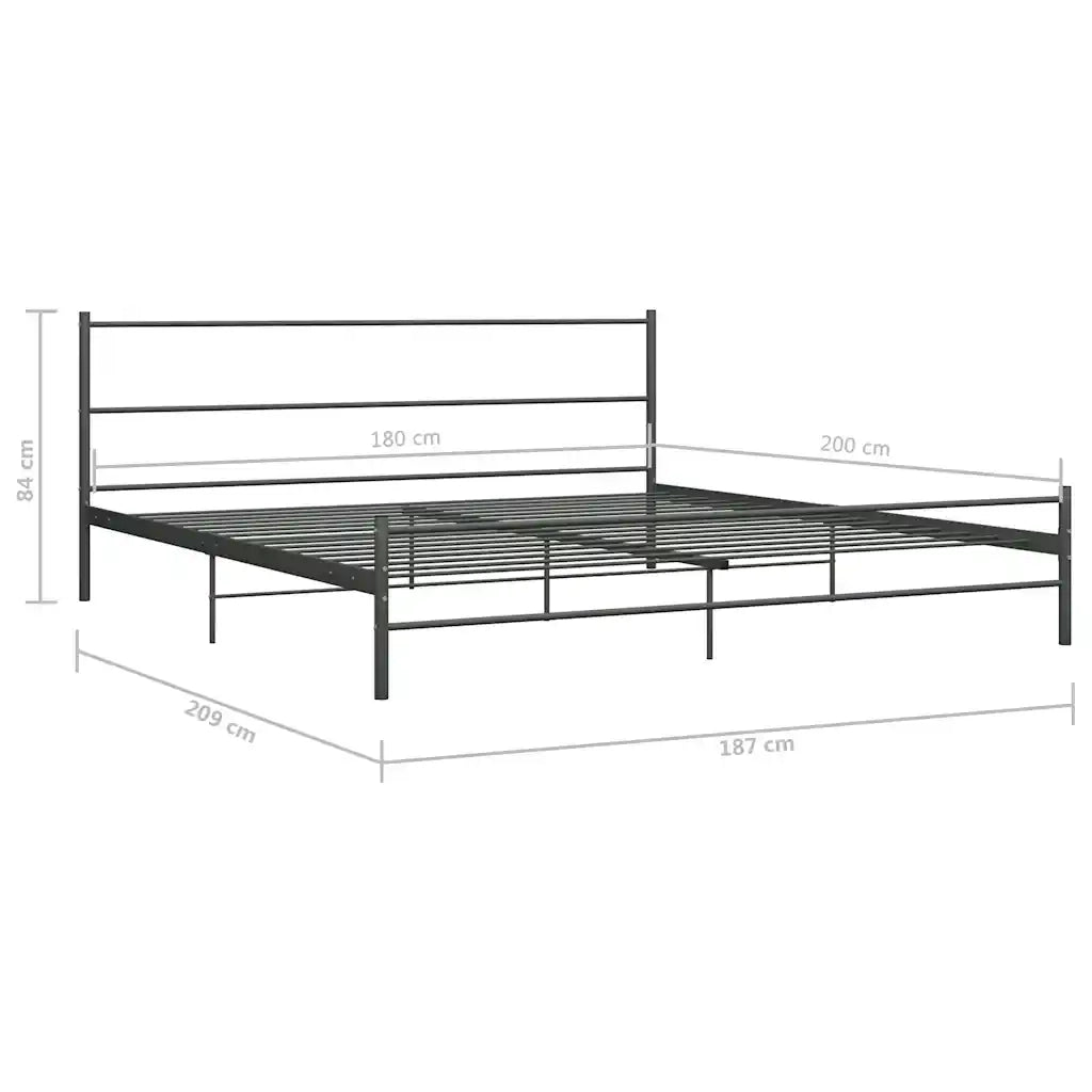 Giroletto-Struttura Letto Grigio in Metallo 180x200 cm 411185