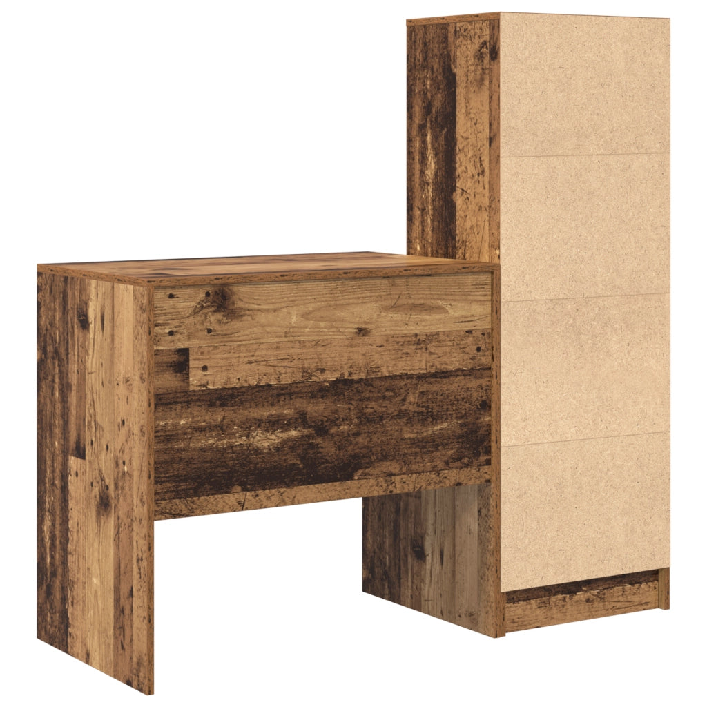 Scrivania  con spazio in legno vecchio ingegnerizzato