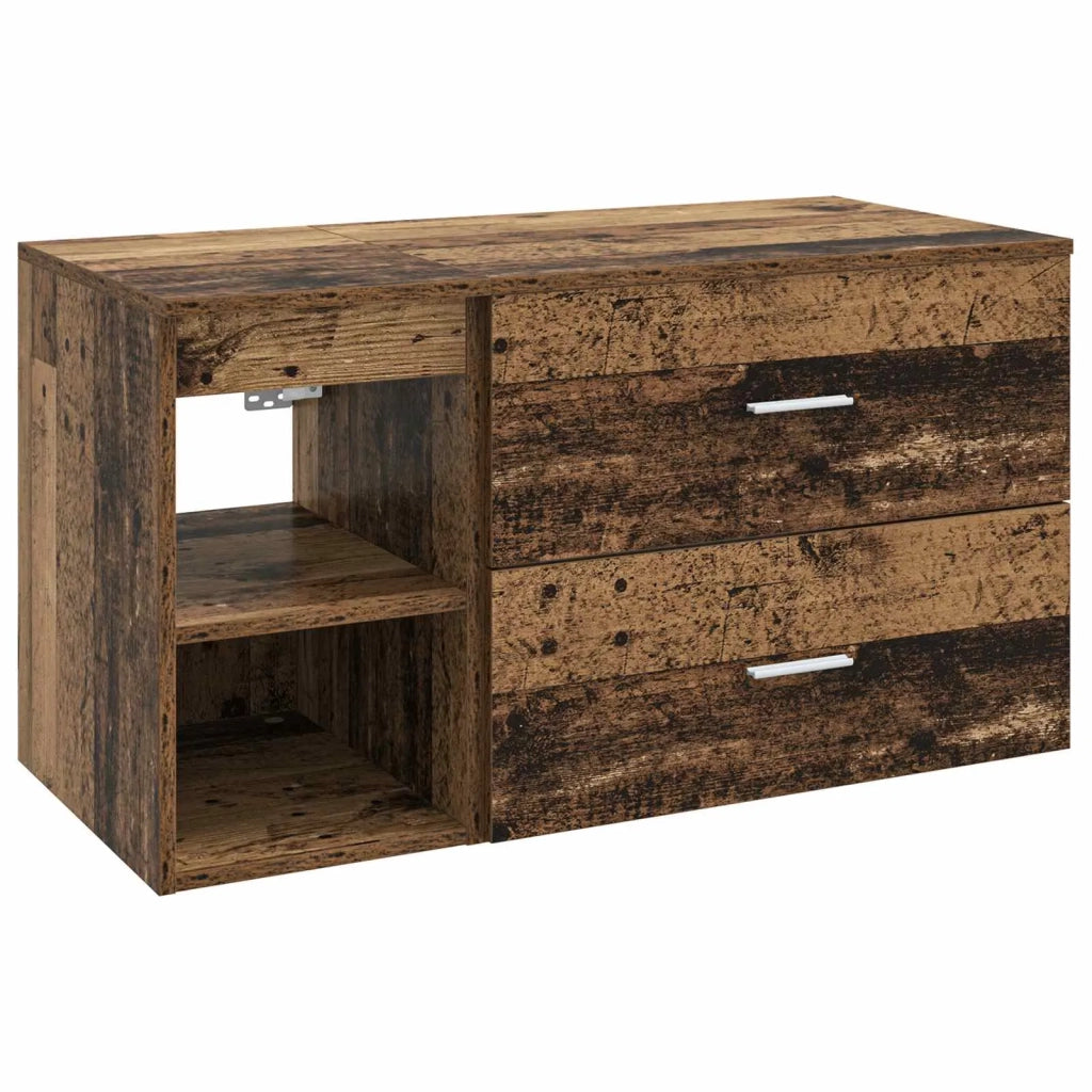 Set di mobili per il bagno 2 pcs Legno antico 3403942