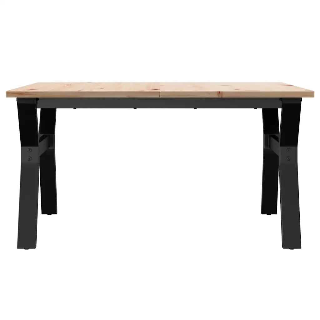 Tavolino da Salotto Telaio a Y 90x90x45 cm Legno Pino e Acciaio