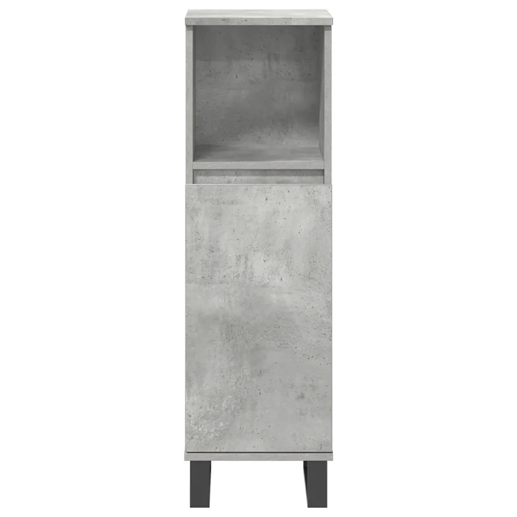Set Mobili da Bagno 3 pz Grigio Cemento in Legno Multistrato