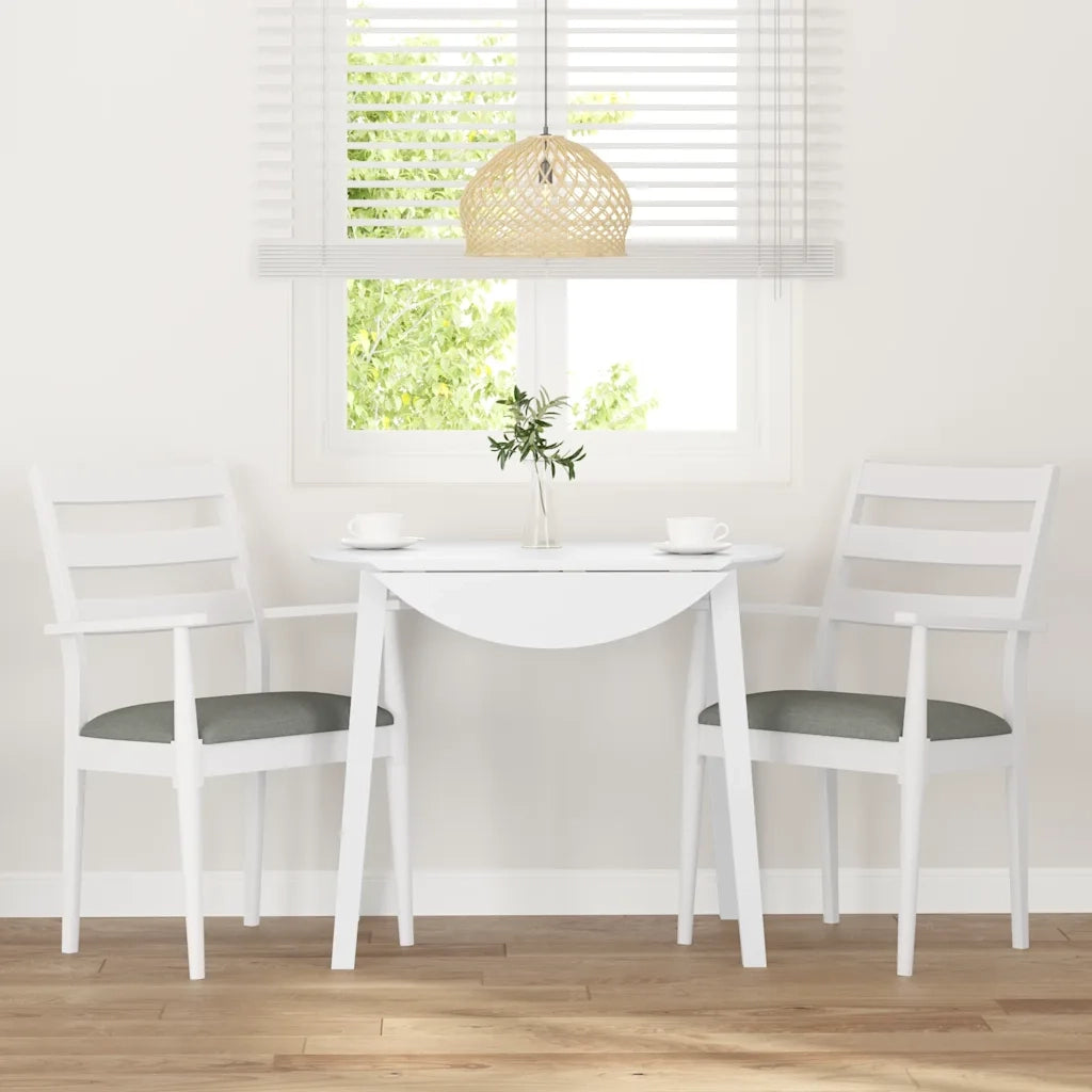 Sedie da Pranzo con Cuscini 2 pz | Sedie da cucina Bianco Legno Massello di Hevea