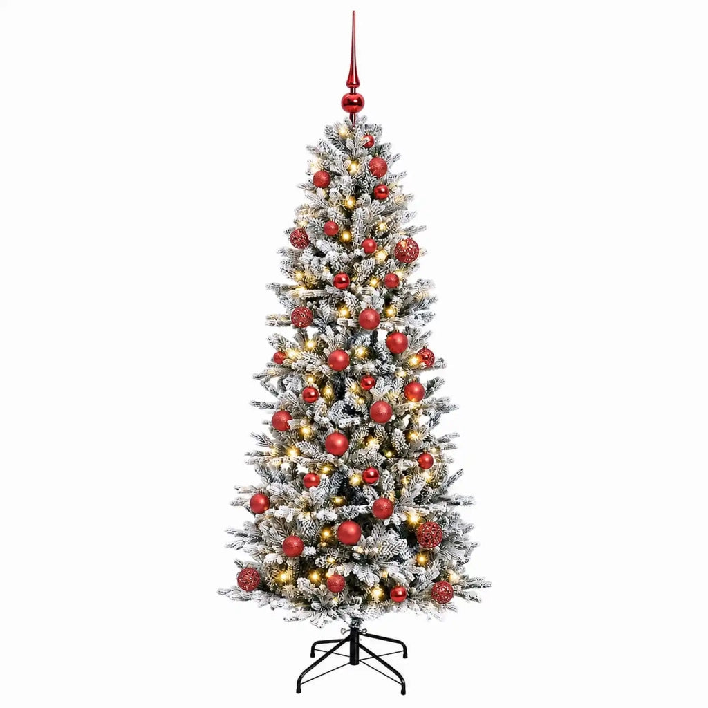 Albero di Natale artificiale con palline 150 cm 150 LED 3465854