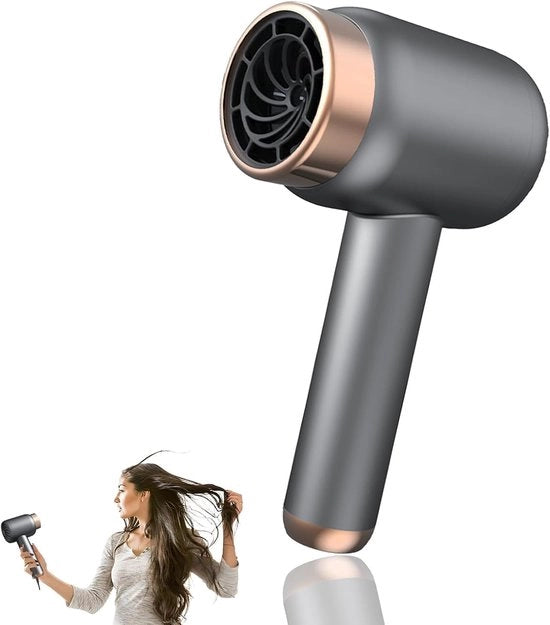 Föhn in confezione singola, piastra  multifunzionale leggera per donne, piastra portatile con tre velocità, piastra con ioni negativi, adatta per uso domestico, per viaggio e per camere di studenti (grigio scuro).