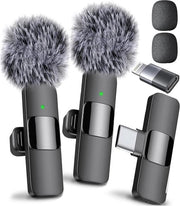 Mini Microfono a Cavo per iPhone e Android - 2 Pack Microfono Lavalier per Registrazione Video - Adatto per iPhone Mic con Risoluzione Cristallina per Creatori di Contenuti