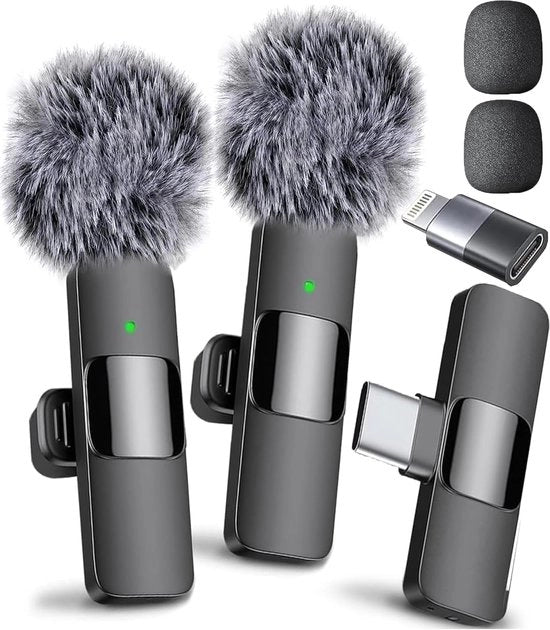 Mini Microfono a Cavo per iPhone e Android - 2 Pack Microfono Lavalier per Registrazione Video - Adatto per iPhone Mic con Risoluzione Cristallina per Creatori di Contenuti