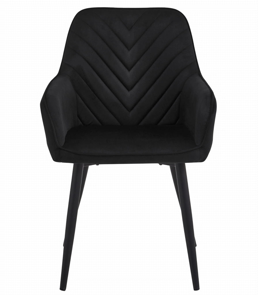 Sedia da pranzo Valora WAAV - Velluto nero con gambe nere x1