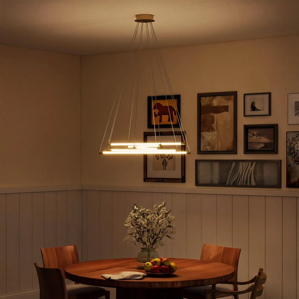 Lampada a LED a soffitto 50W 5 tubi luce regolabili ¨C zephmum ¨C Oro Bianco