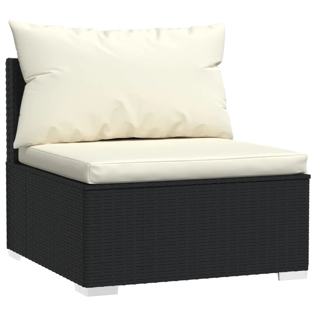 Set Divani da Giardino 10 pz con Cuscini in Polyrattan Nero cod mxl 41198