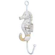 Percha de pared caballito de mar de madera blanco 5x4x17h cm
