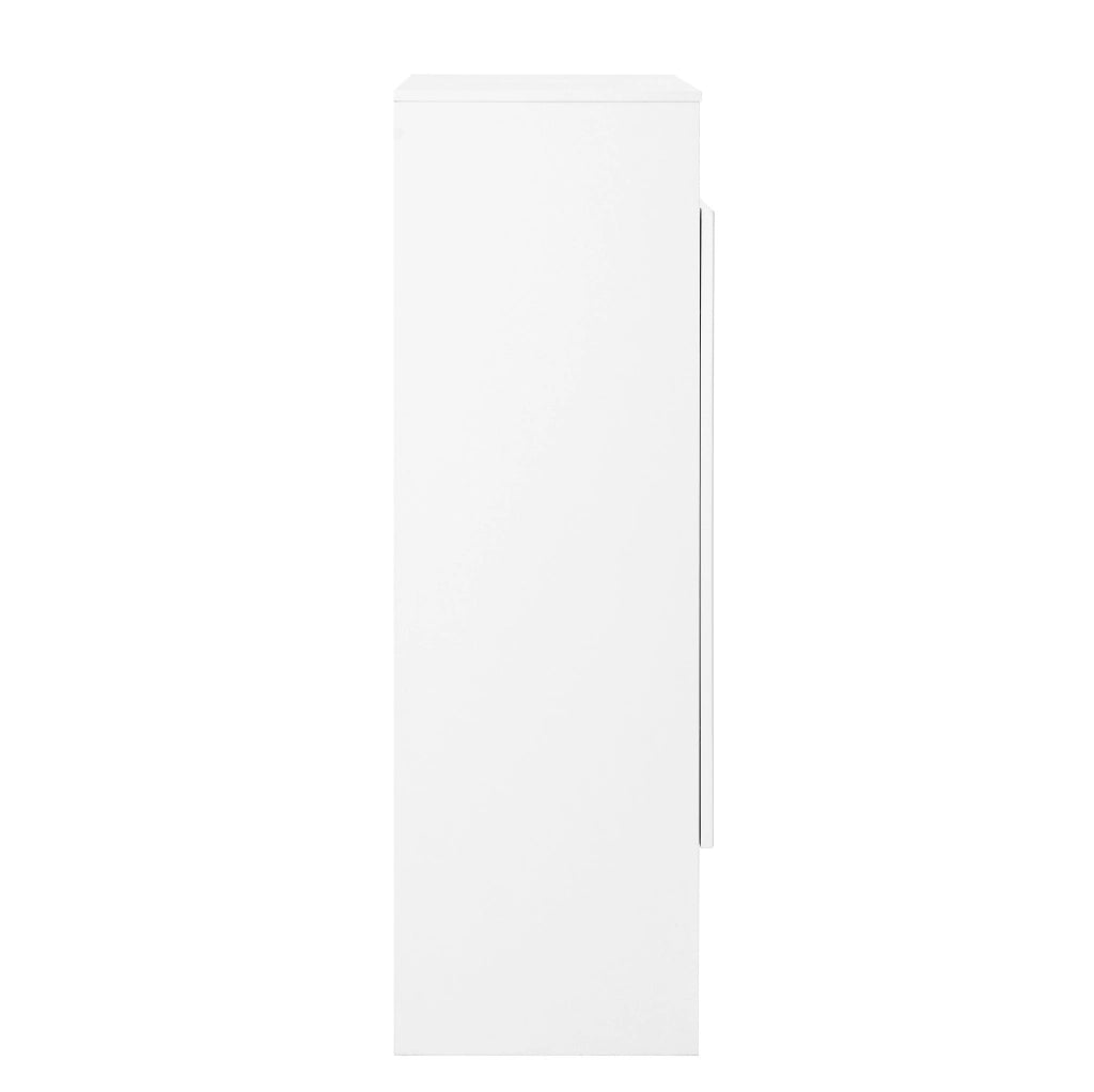 Mobile portascarpe bianco 146x34x109 cm con ripiani regolabili