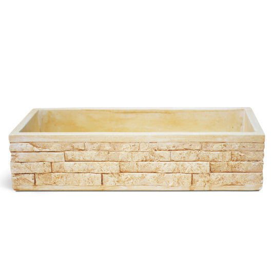 Lavello da Giardino Senza Rubinetto in Cemento Granulato di Marmo Meseta XL Nocciola