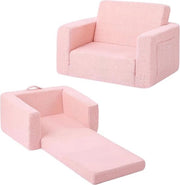 Sedile per bambini 2-in-1 convertibile con cuscini laterali e copertura rimovibile - Bancarella per bambini pieghevole Sedile per bambini