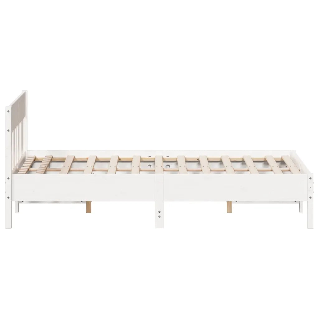 Letto senza Materasso Bianco 140x200 cm Legno Massello di Pino 842647