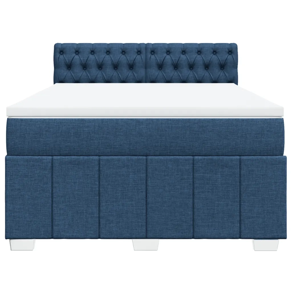Giroletto a Molle con Materasso Blu 140x200 cm in Tessuto