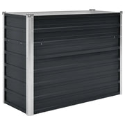 Fioriera | Cassetta per fiori | Vaso per Giardino Antracite 100x40x77 cm in Acciaio Zincato