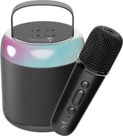 Kit karaoke Altoparlante portatile con microfono senza fili per riunioni a casa feste picnic outdoor-indoor - Nero
