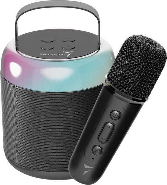 Kit karaoke Altoparlante portatile con microfono senza fili per riunioni a casa feste picnic outdoor-indoor - Nero