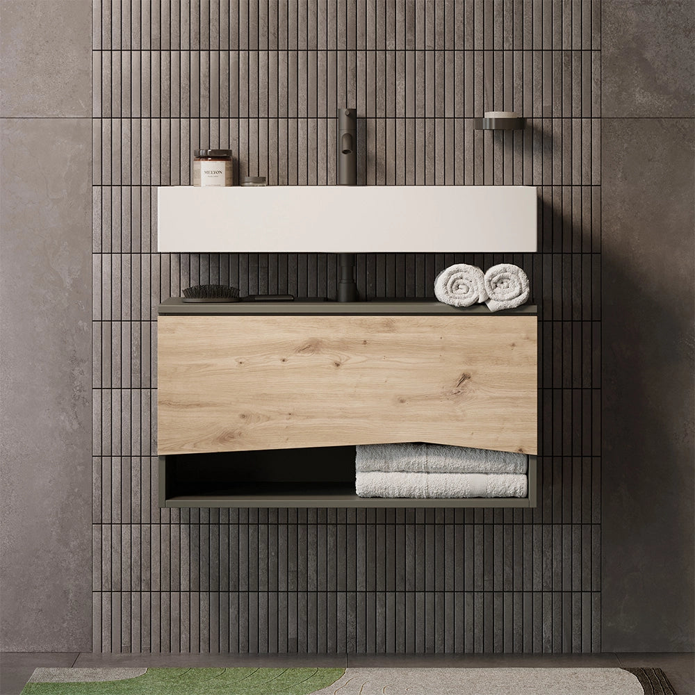 Vicco Mobile sottolavabo per bagno Artigiano 80 x 42.8 cm con cassetto