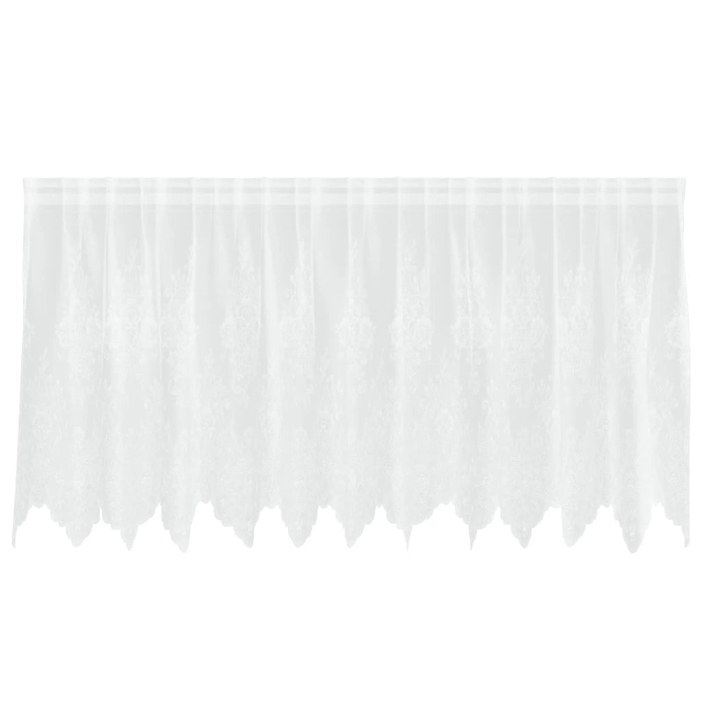 Tenda in Pizzo con tende Bianco 120 x 300 cm Poliestere 4107776
