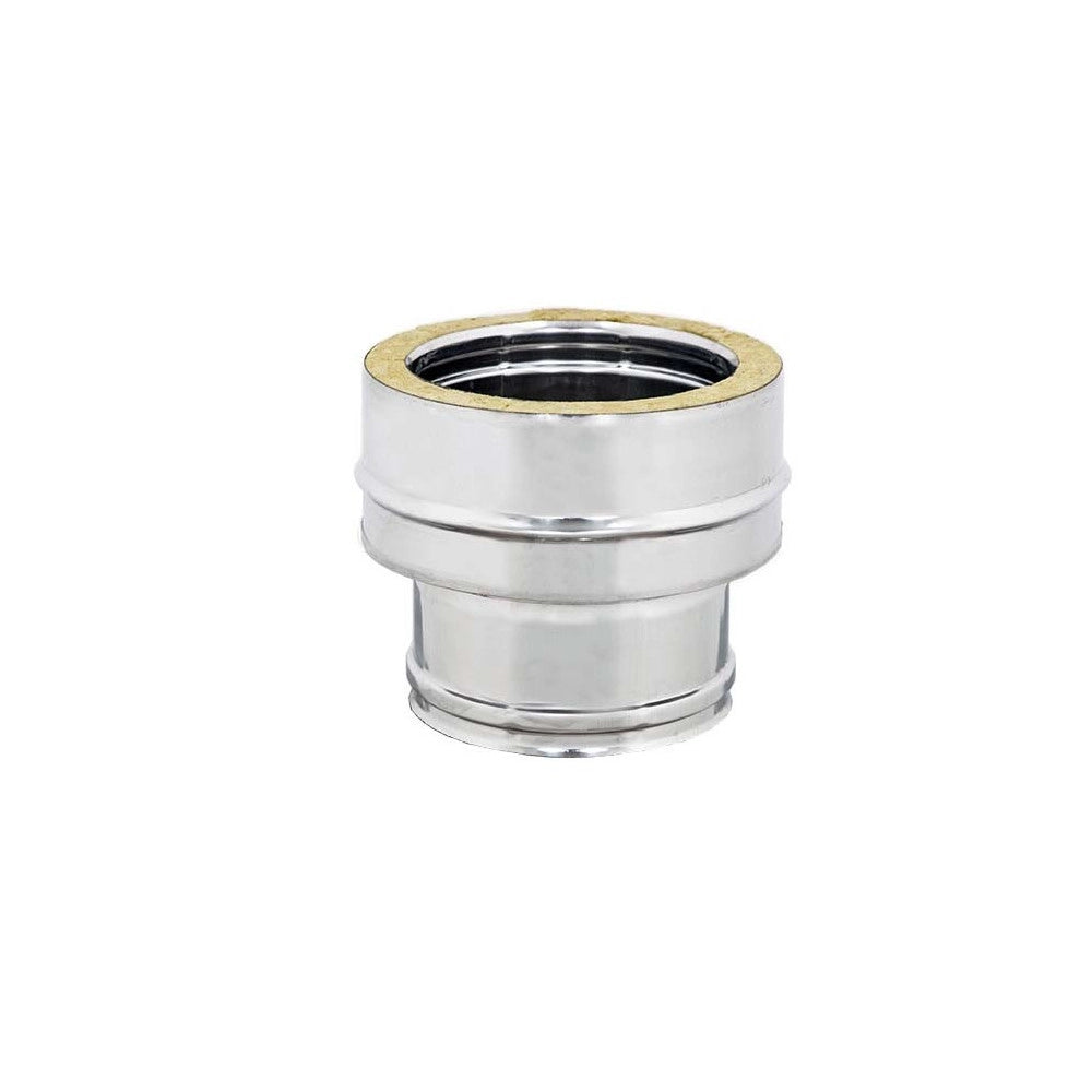 Raccordo inox mono parete f 100mm a doppia parete fm di 100 - de 150 mm