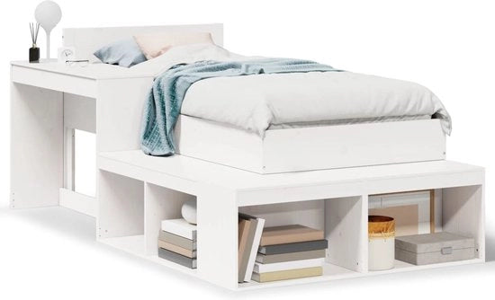 Letto in legno di abete massiccio senza materasso, 80x200 cm, bianco