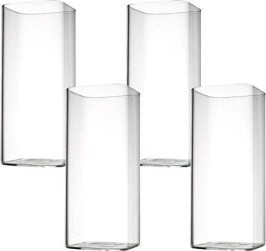 Set di bicchieri in vetro borosilicato da 400 ml - Confezione da 4 - Vetro sottile