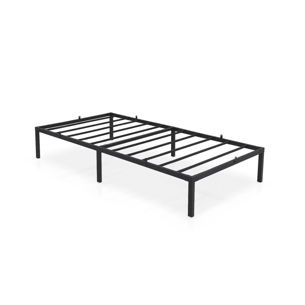 Struttura Letto Pieghevole in Metallo Rete a Doghe 100x200 cm Nero Letto per Ospiti 6 Gambe 10 Doghe