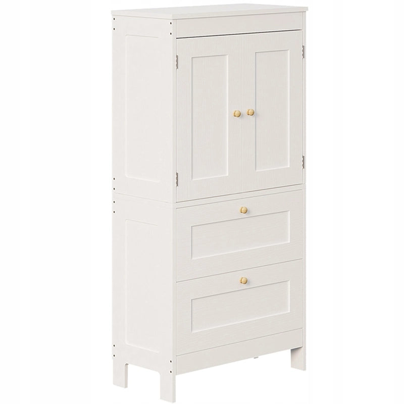 Mobile da bagno a colonna con 2 cassetti e ante, bianco stile loft, 120 cm