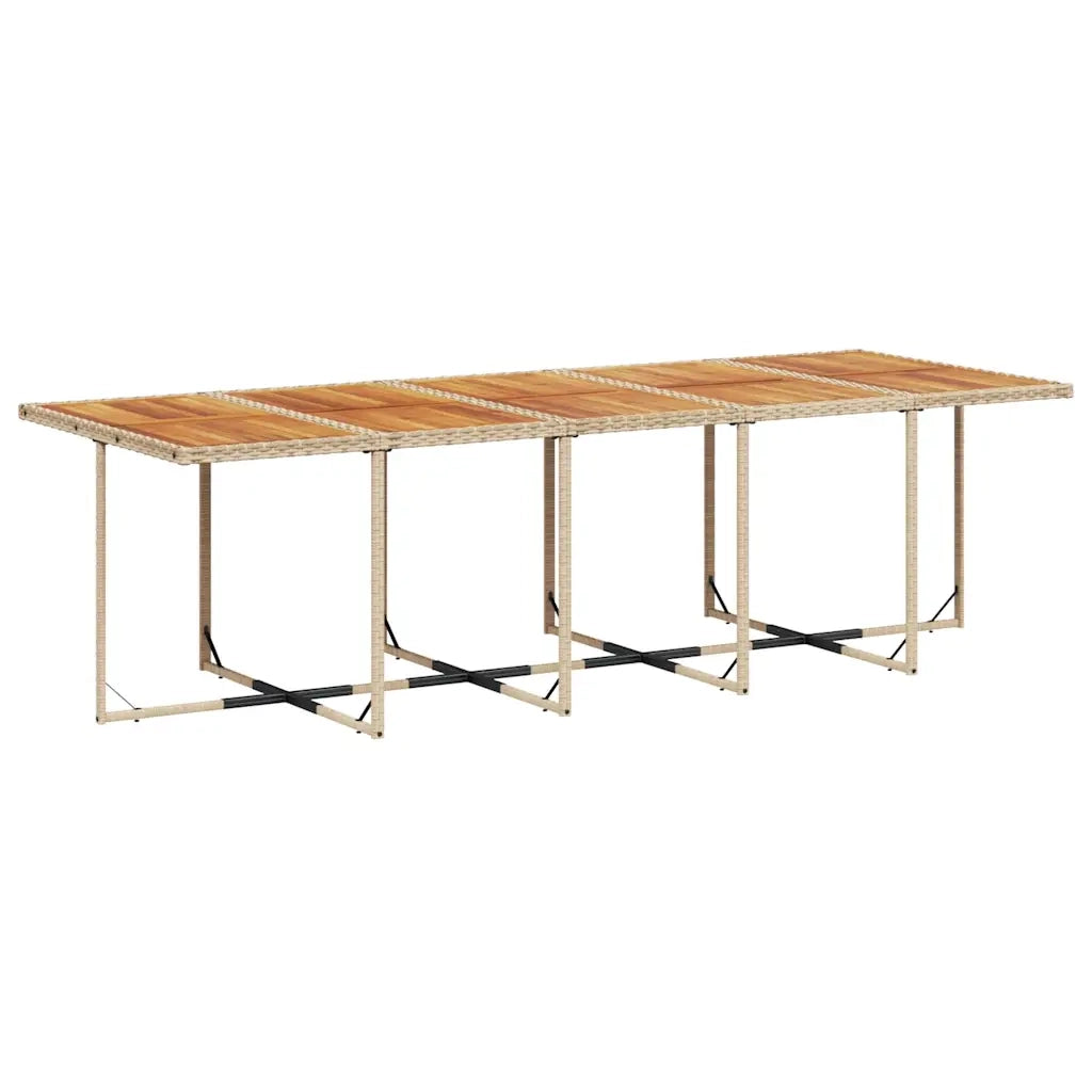 Set da Pranzo da Giardino 15 pz con Cuscini Beige in Polyrattan 3278187