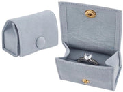 Pouch per anello in microfibra - 2 pezzi - Borsa portatile con chiusura a bottone - Dimensioni compatte 6,05 x 3 cm - Borsa per gioielli