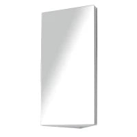 Armadietto Angolare Bagno in Acciaio Anta a Specchio Chiusura Magnetica 3 Ripiani Salvaspazio 60x30x18.4cm