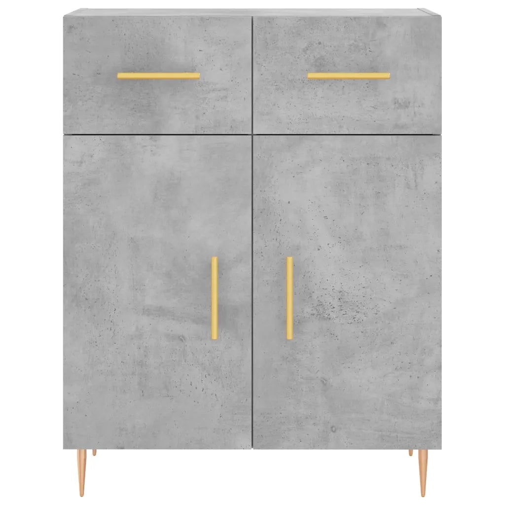 Credenza-Buffet-Armadio da cucina Grigio Cemento 69,5x34x180 cm in Legno Multistrato 155767