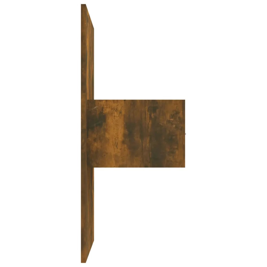 Testiera Letto con Comodini in Legno Multistrato Rovere Fumo 3115729