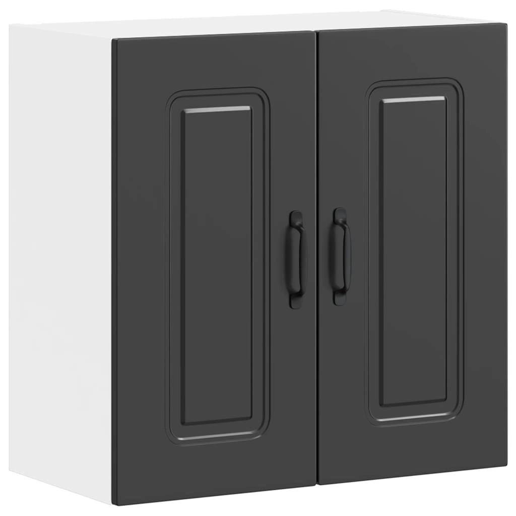 Armoire murale de cuisine Kalmar noir bois d'ingénierie