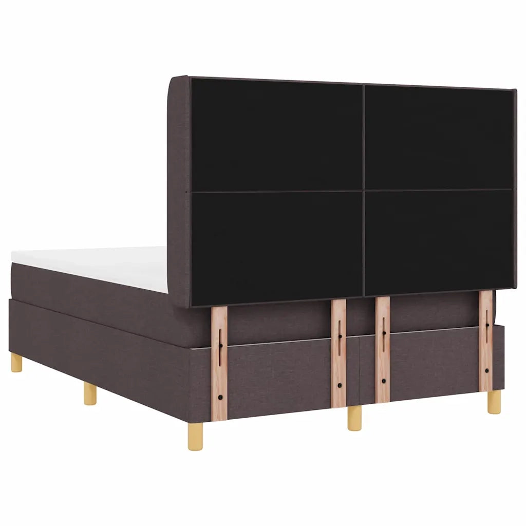Letto a molle con materasso Marrone Scuro 160 x 200 cm Tessuto 3341843