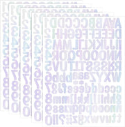 Etichette alfabetiche numerate Decorative artigianali da assemblare da appendere - Set di 6 fogli (Argento laser)